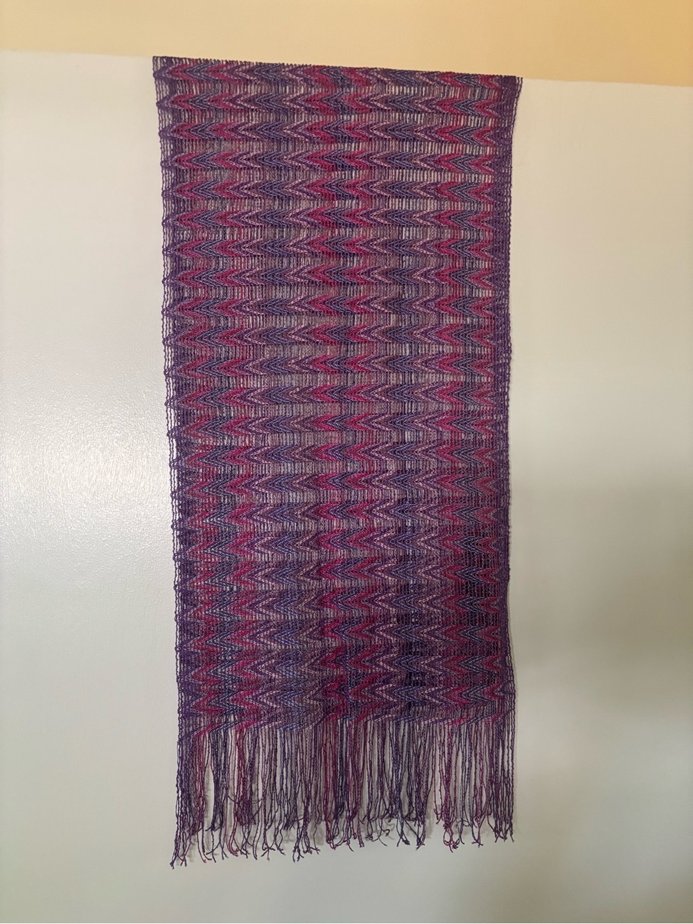 Missoni 100% Vicose Scarf - Purple & Pink with Fringe